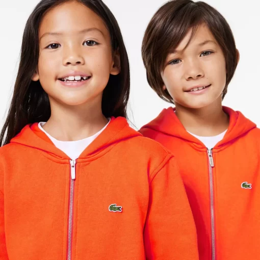 Sweatshirt Zippe A Capuche Enfant Avec Poche Kangourou | Lacoste Store