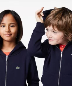 Sweatshirt Zippe A Capuche Enfant Avec Poche Kangourou | Lacoste Fashion