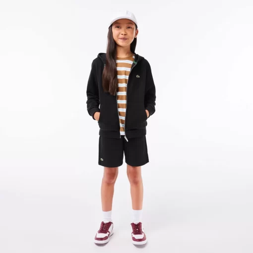 Sweatshirt Zippe A Capuche Enfant Avec Poche Kangourou | Lacoste Discount