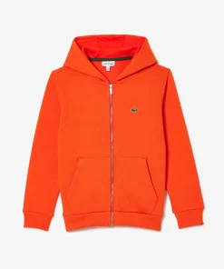 Sweatshirt Zippe A Capuche Enfant Avec Poche Kangourou | Lacoste Store