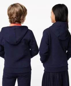 Sweatshirt Zippe A Capuche Enfant Avec Poche Kangourou | Lacoste Fashion