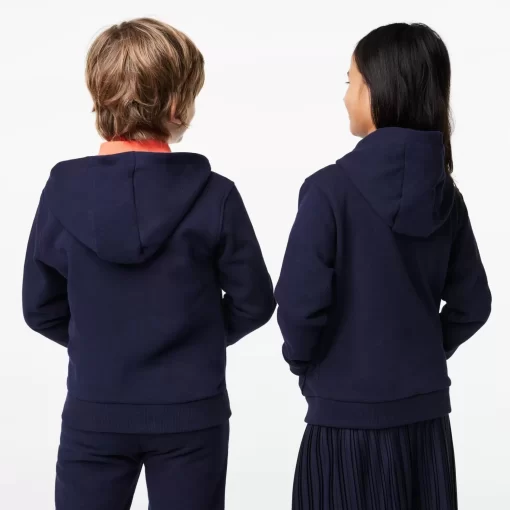 Sweatshirt Zippe A Capuche Enfant Avec Poche Kangourou | Lacoste Fashion