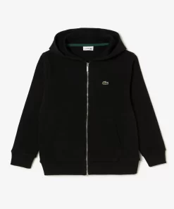 Sweatshirt Zippe A Capuche Enfant Avec Poche Kangourou | Lacoste Discount