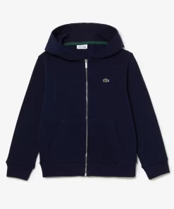 Sweatshirt Zippe A Capuche Enfant Avec Poche Kangourou | Lacoste Fashion