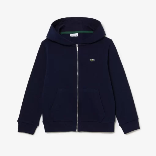 Sweatshirt Zippe A Capuche Enfant Avec Poche Kangourou | Lacoste Fashion