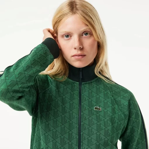 Sweatshirt Zippe Paris Col Montant Jacquard Monogramme | Lacoste Outlet