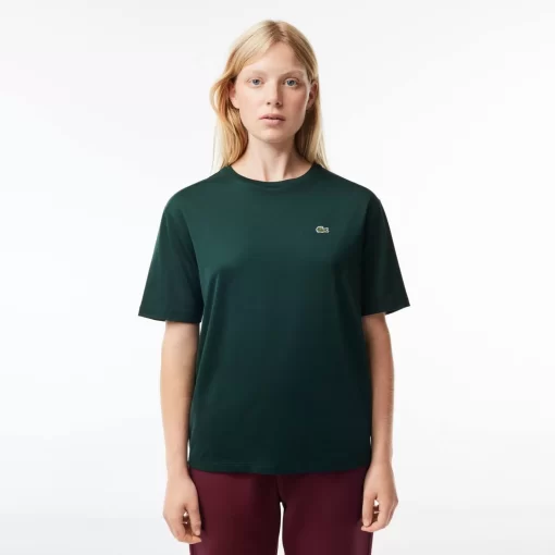 T-Shirt A Col Rond En Coton Premium | Lacoste Discount