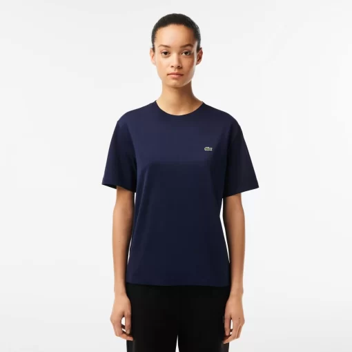 T-Shirt A Col Rond En Coton Premium | Lacoste Discount