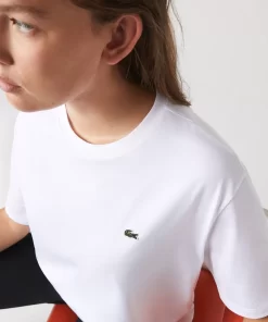 T-Shirt A Col Rond En Coton Premium | Lacoste Store