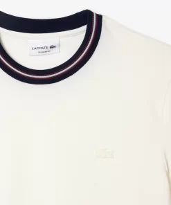 T-Shirt Avec Col Raye En Mini Pique Stretch | Lacoste Sale