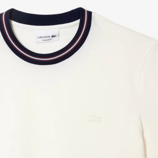 T-Shirt Avec Col Raye En Mini Pique Stretch | Lacoste Sale