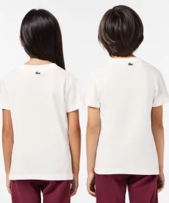 T-Shirt Avec Imprime Badges En Coton | Lacoste Cheap