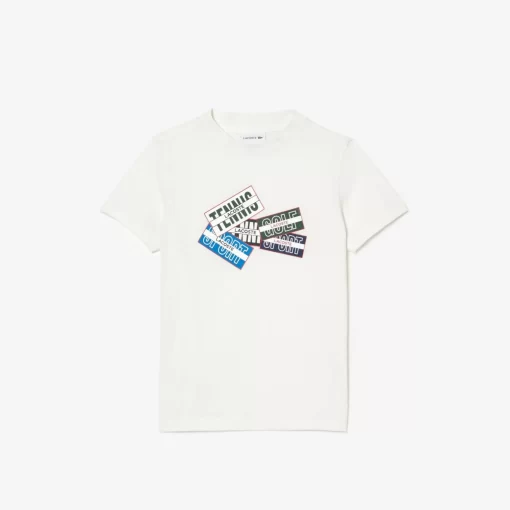 T-Shirt Avec Imprime Badges En Coton | Lacoste Cheap