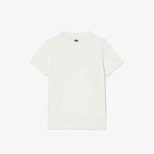 T-Shirt Avec Imprime Badges En Coton | Lacoste Cheap