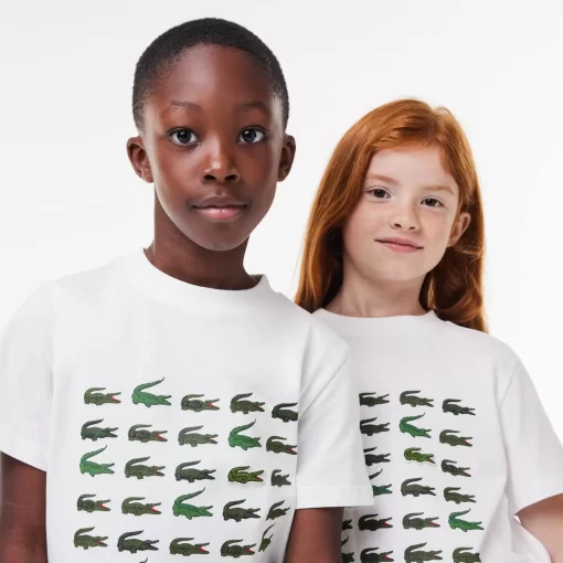 T-Shirt Avec Imprime Crocodile En Coton | Lacoste Hot