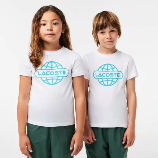 T-Shirt Avec Imprime Planete En Jersey De Coton | Lacoste Discount