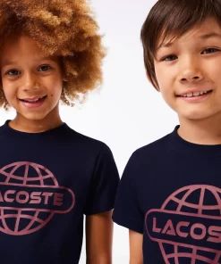 T-Shirt Avec Imprime Planete En Jersey De Coton | Lacoste Store