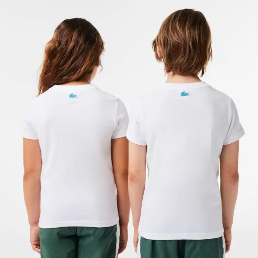 T-Shirt Avec Imprime Planete En Jersey De Coton | Lacoste Discount