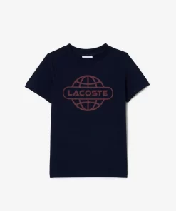 T-Shirt Avec Imprime Planete En Jersey De Coton | Lacoste Store