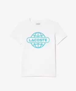 T-Shirt Avec Imprime Planete En Jersey De Coton | Lacoste Discount