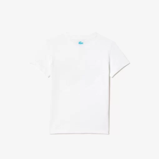 T-Shirt Avec Imprime Planete En Jersey De Coton | Lacoste Discount