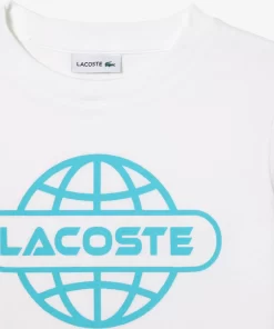 T-Shirt Avec Imprime Planete En Jersey De Coton | Lacoste Discount