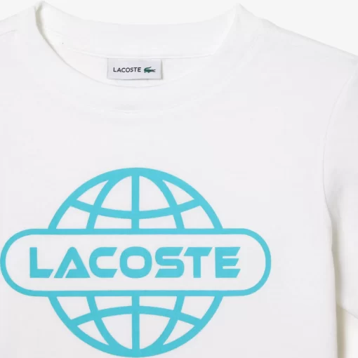 T-Shirt Avec Imprime Planete En Jersey De Coton | Lacoste Discount