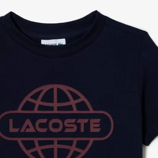 T-Shirt Avec Imprime Planete En Jersey De Coton | Lacoste Store