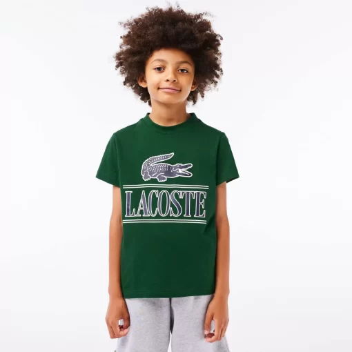 T-Shirt Avec Imprime Sigle En Jersey De Coton | Lacoste Cheap