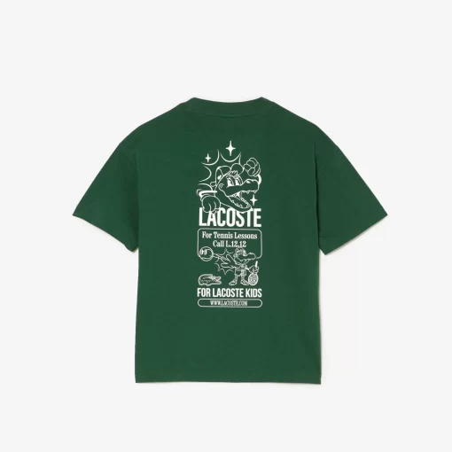 T-Shirt Avec Inscriptions En Jersey De Coton | Lacoste Discount