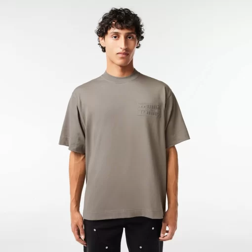 T-Shirt Brode Loose Fit En Jersey De Coton Epais | Lacoste Sale