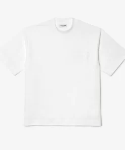 T-Shirt Brode Loose Fit En Jersey De Coton Epais | Lacoste Cheap