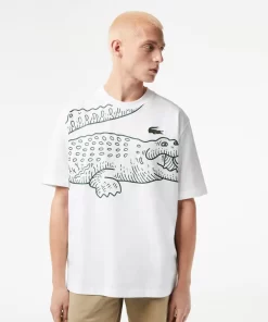 T-Shirt Col Rond Homme Loose Fit Imprime Crocodile | Lacoste Cheap