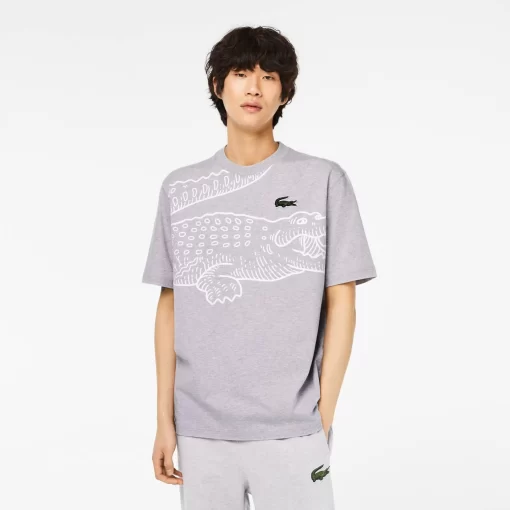 T-Shirt Col Rond Homme Loose Fit Imprime Crocodile | Lacoste Fashion