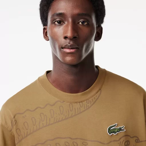 T-Shirt Col Rond Homme Loose Fit Imprime Crocodile | Lacoste Best Sale