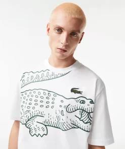 T-Shirt Col Rond Homme Loose Fit Imprime Crocodile | Lacoste Cheap