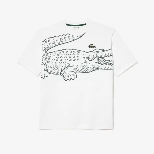 T-Shirt Col Rond Homme Loose Fit Imprime Crocodile | Lacoste Cheap