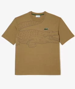 T-Shirt Col Rond Homme Loose Fit Imprime Crocodile | Lacoste Best Sale