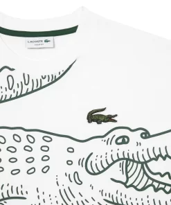 T-Shirt Col Rond Homme Loose Fit Imprime Crocodile | Lacoste Cheap