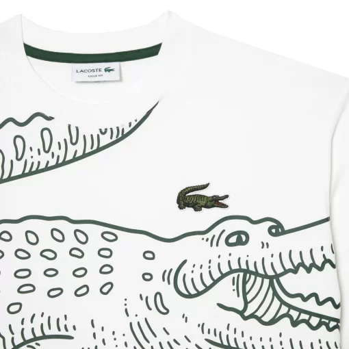 T-Shirt Col Rond Homme Loose Fit Imprime Crocodile | Lacoste Cheap