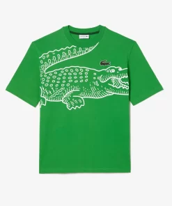 T-Shirt Col Rond Homme Loose Fit Imprime Crocodile | Lacoste Online