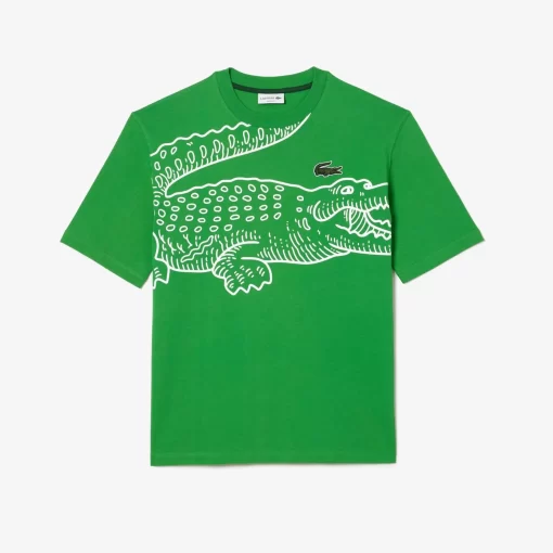 T-Shirt Col Rond Homme Loose Fit Imprime Crocodile | Lacoste Online