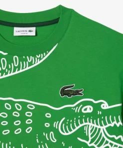 T-Shirt Col Rond Homme Loose Fit Imprime Crocodile | Lacoste Online