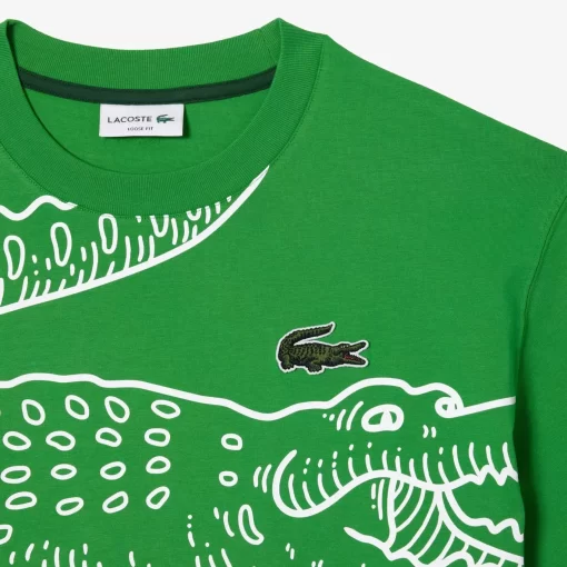 T-Shirt Col Rond Homme Loose Fit Imprime Crocodile | Lacoste Online