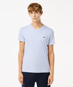 T-Shirt Col V En Jersey De Coton Pima Uni | Lacoste Clearance