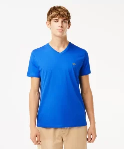 T-Shirt Col V En Jersey De Coton Pima Uni | Lacoste Clearance