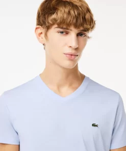 T-Shirt Col V En Jersey De Coton Pima Uni | Lacoste Clearance