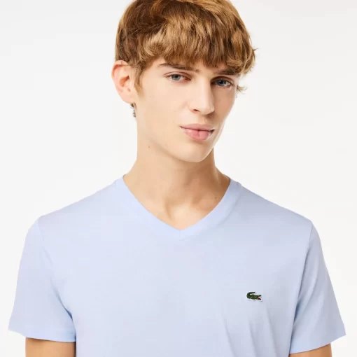 T-Shirt Col V En Jersey De Coton Pima Uni | Lacoste Clearance