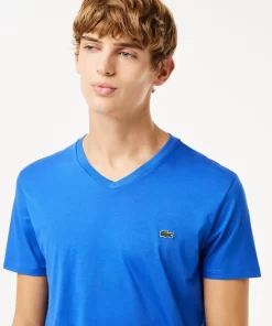 T-Shirt Col V En Jersey De Coton Pima Uni | Lacoste Clearance