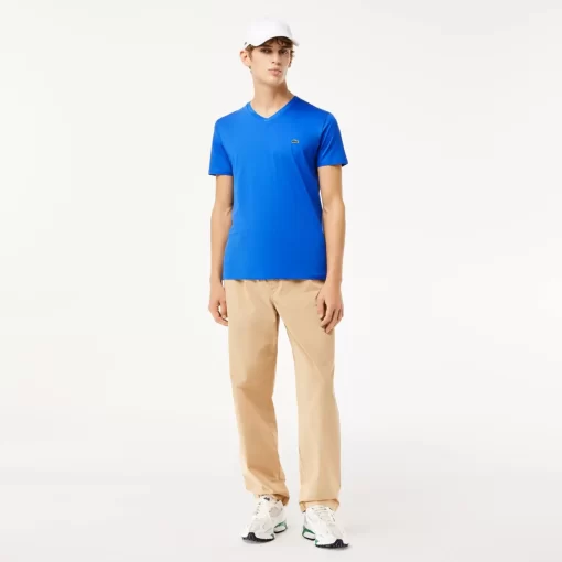 T-Shirt Col V En Jersey De Coton Pima Uni | Lacoste Clearance